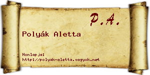 Polyák Aletta névjegykártya